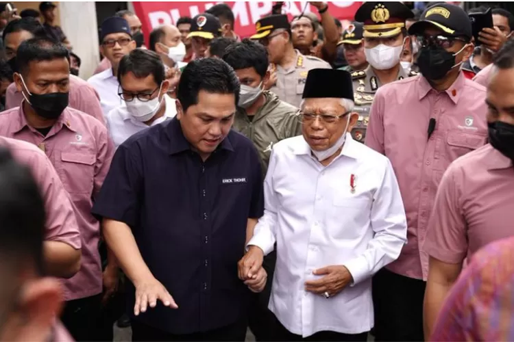 Erick Thohir dan Wapres RI kunjungi lokasi kebakaran Depo Pertamina Plumpang Koja Jakarta Utara (Twitter @erickthohir)