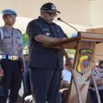 MARWAN Hamami menyampaikan amanat dalam Apel Gelar Pasukan Operasi Ketupat Lodaya 2023. Foto : Ist