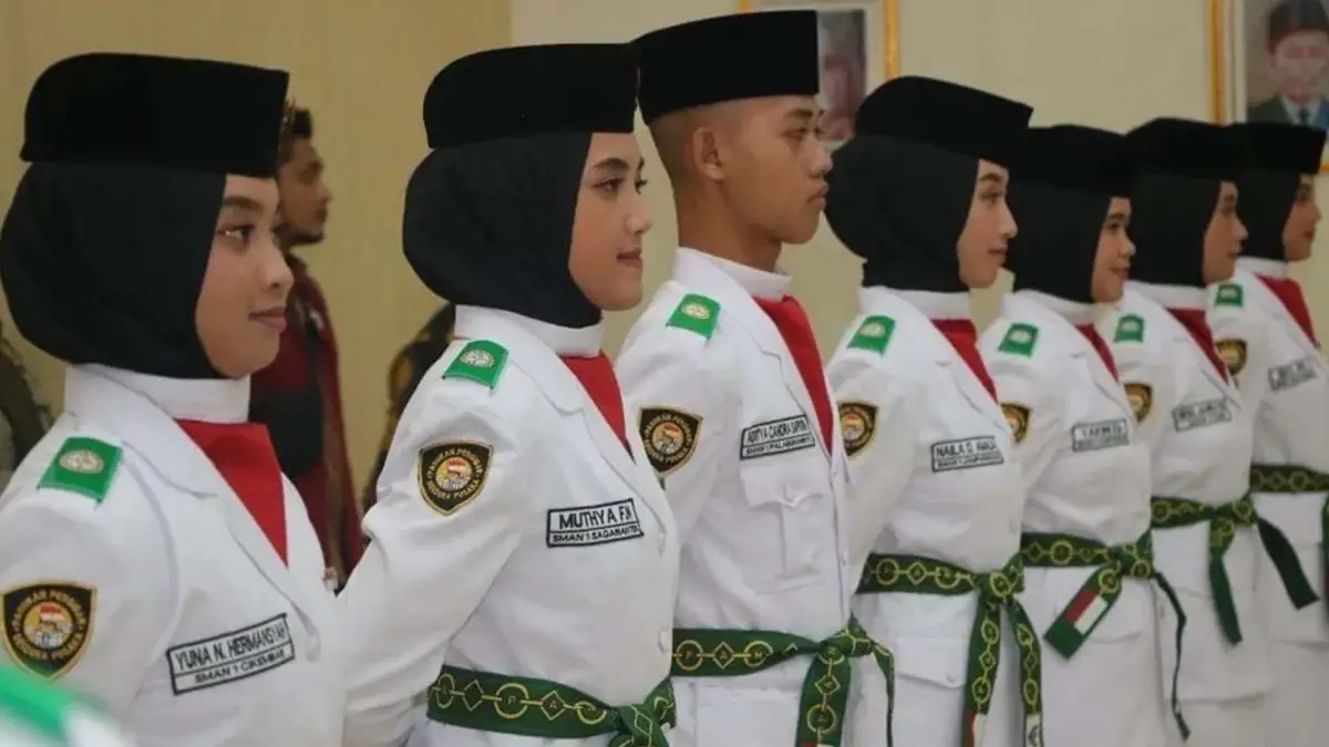Pengukuhan 32 Anggota Paskibraka Kabupaten Sukabumi tahun 2023. (Sumber : Dokpim Pemkab Sukabumi)
